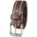  Men’s Heavy-Stitch Casual Belt, Brown, Medium (34-36)