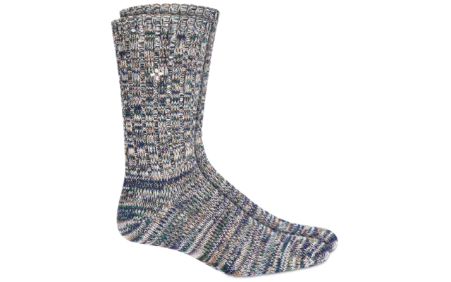  Mens Marled Socks, Brownish Green, Shoe size 6-12