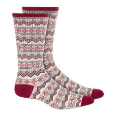 Sun + Stone Mens Printed Eco-Friendly Crew Socks, Red