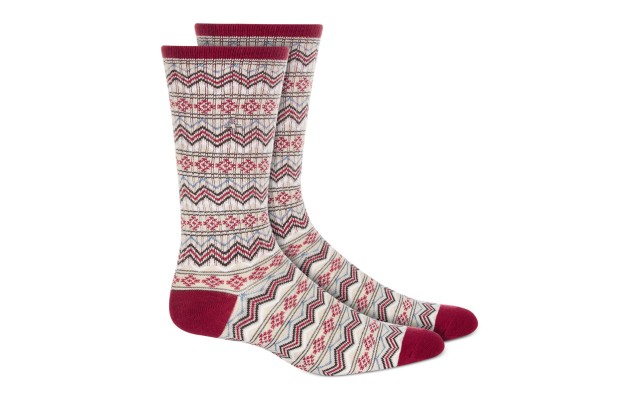 Mens Printed Eco-Friendly Crew Socks, Red