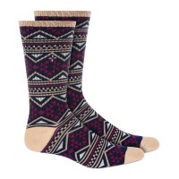Sun + Stone Mens Printed Novelty Crew Socks, Navy, Shoe size 7-12