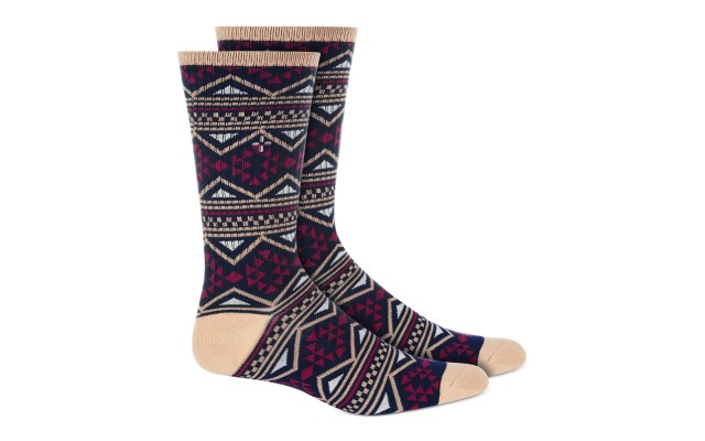  Mens Printed Novelty Crew Socks, Navy, Shoe size 7-12