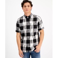 Sun + Stone Men’s Rex Shirt, Black/White, XX-Large
