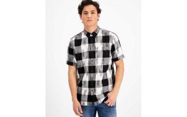  Mens Rex Shirt, White/Black, X-Large