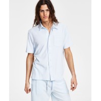Sun + Stone Men’s Towel French Terry Shirt, Light Blue, S