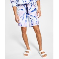Sun + Stone Men’s Trey Tie Dye 8″ Shorts, Purple, S