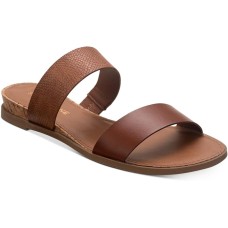 Sun + Stone Womens Easten Slide Sandals, Brown, 9M