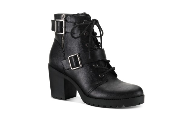  Womens Ivvie Lug Sole Booties,Black, 9.5M