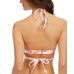  Women’s  Simone Printed Wrap Bikini Swim Top, 34DD, White/Multi
