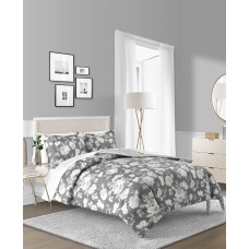 Sunham Alisa 2-Pc. Reversible Floral Twin Comforter Set, Charcoal