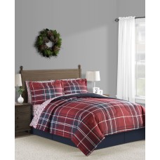 Sunham Holiday Sentiments 8-Pc. Queen Comforter Set, Queen, Red