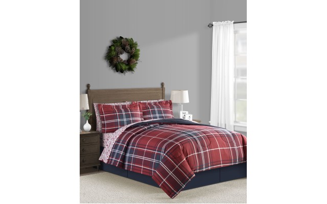  Holiday Sentiments 8-Pc. Queen Comforter Set, Queen, Red