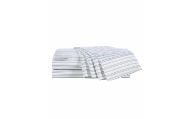  Wellbeing 300 Thread Count 6 Pc. Sheet Set with Silvadur Antimicrobial Treatment, Gray, Queen