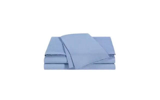  Wellbeing Oxywash Solid 300 Thread Count Sheet Sets, Blue, Full