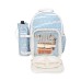  Picnic Cooler Striped Backpack, White/Blue