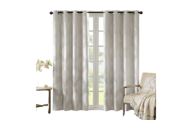  Bentley Ogee Jacquard Total Blackout Window Panel, 50″ x 95″