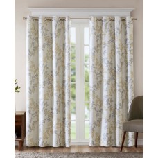SUNSMART Julie Botanical-Print Blackout Window Panel, 50″ x 84″