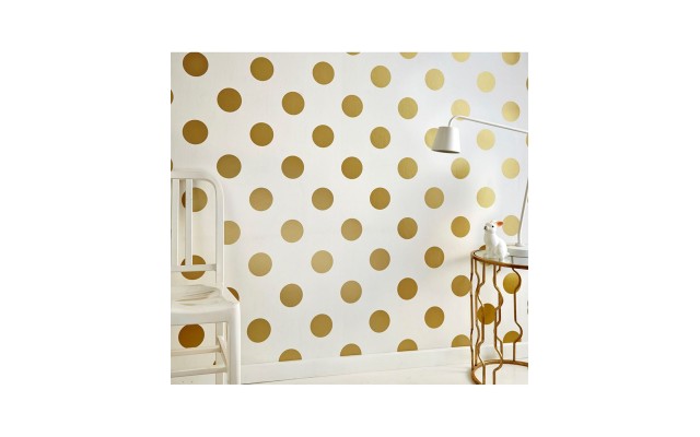  Gold Metallic Dotty Wallpaper, 20″ x 33′