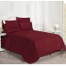  Luxury Bedding Collection, Ultra-Soft Brushed Microfiber 4-Piece Bed Sheet Sets, Twin XL, Burgundy