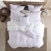  Ultra Soft Valatie Cotton Garment Washed Dyed Reversible 3 Piece Duvet Cover Set, Lavender/White, Full/Queen