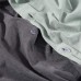  Ultra Soft Valatie Cotton Garment Washed Dyed Reversible 3 Piece Duvet Cover Set, Full/Queen, Aqua /Gray
