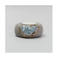 Tal & Bert Aquamarine Tea Light Holder, Gray, 2.5″ x 1.3″
