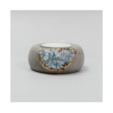 Tal & Bert Aquamarine Tea Light Holder, Gray, 2.5″ x 1.3″