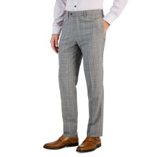 Tallia Mens Slim-Fit Plaid Wool Suit, Brown, 34 x 30