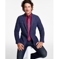 Tallia Men’s Slim-Fit Raglan Sport Coat, Blue/Gray, 42R