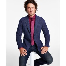 Tallia Men’s Slim-Fit Raglan Sport Coat, Blue/Gray, 42S