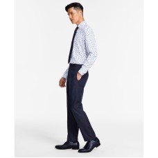Tallia Men’s Slim-Fit Stretch Solid Suit Pants, Blue, 32×32