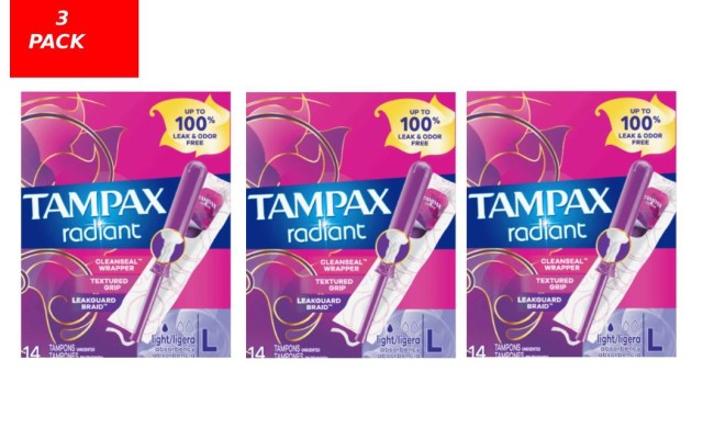  Tampons Plastic Applicator 3 Box of 14 – Light, Unscented