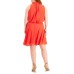  Women’s Plus Size Mock Neck Blouson Dress, Coral, 14-15 Plus