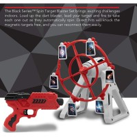 The Black Series Spin Target Blaster Set Rotating Desktop Arcade Game, Includes 12 Soft Darts, Blaster Gun, Motion Target is Safe And Fun