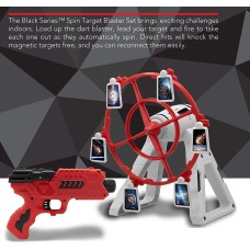 The Black Series Spin Target Blaster Set Rotating Desktop Arcade Game, Includes 12 Soft Darts, Blaster Gun, Motion Target is Safe And Fun