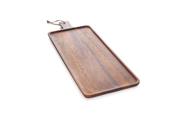  Brown Large Acacia Wood Paddle Serving Board, 21.5” x 7.5”