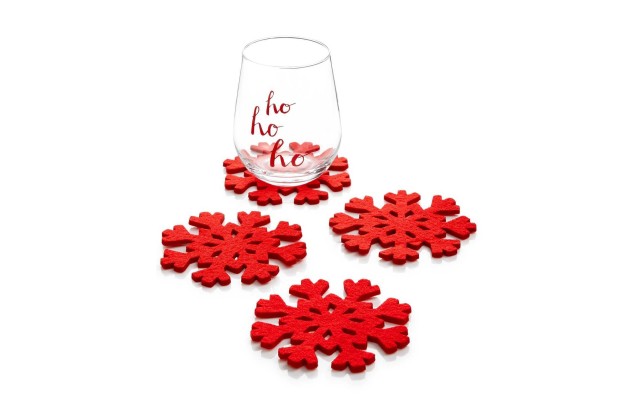   Christmas Ornament Coasters Set Of 4, Snowflake, Set of 4