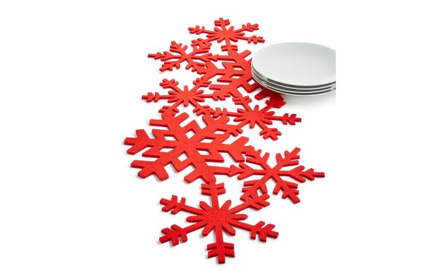  Holiday Snowflake Table Runner, Red