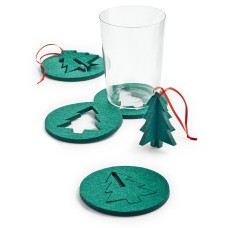 The Cellar Holiday “Two In One Tree” Coaster And Ornament, Set of 8