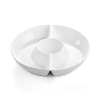 The Cellar Whiteware Crudite Server,White, 12.64 x 11.81 x 2.48”