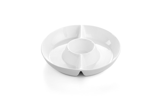  Whiteware Crudite Server,White, 12.64 x 11.81 x 2.48”