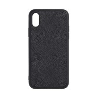 The Daily Edited – Black Leather iPhone X/iPhone Xs Phone Case