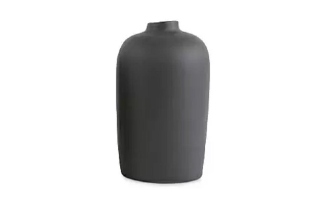  Ceramic Blossom Vase, Gray, 3.5” x 7.25”