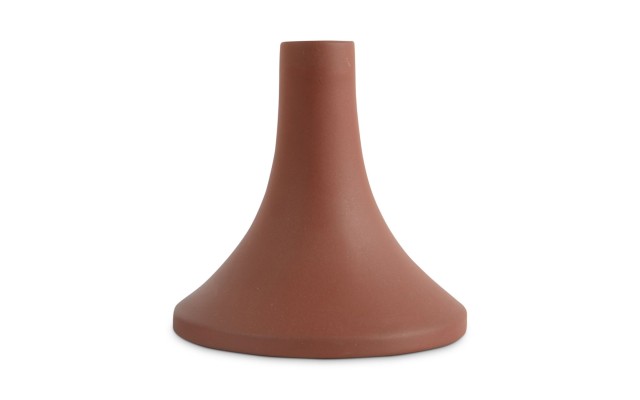  Short Ceramic Grand Taper Candleholder, Brown, Short