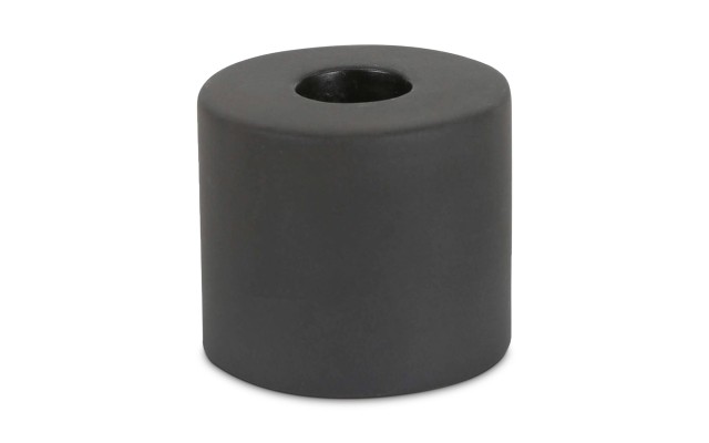  Short Ceramic Grand Taper Candleholder, Smoke, Cylinder