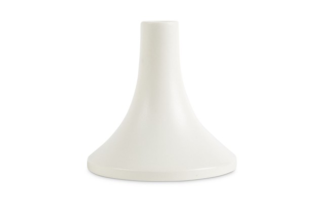  Short Ceramic Grand Taper Candleholder, White, Short