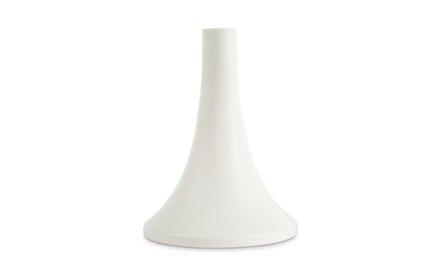  Short Ceramic Grand Taper Candleholder, White, Tall