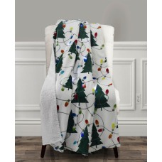 The Mountain Home Collection Led Holiday Printed Throw,  50 x 60, White