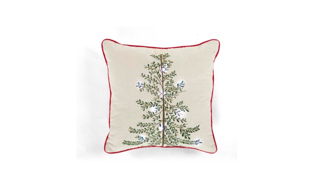  Led Holiday Tree Decorative Pillow, 20 x 20, Beige