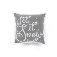 The Mountain Home Collection Led Let It Snow Decorative Pillow, Gray, 18″ x 18″